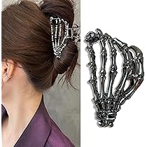 アクセサリー inipi skull claw Muumoo Metal Skull Hand Hair Clip, 1Pcs Gunmetal Hair Claw Clip