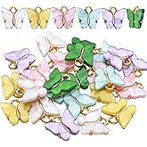 Aylifu 24pcs Butterfly Pendant Charm Acrylic Butterfly Pendants Colourful Insect Charms Jewelry Making Findings Crafts Supplies for Earring Necklace Bracelet,6 Colors