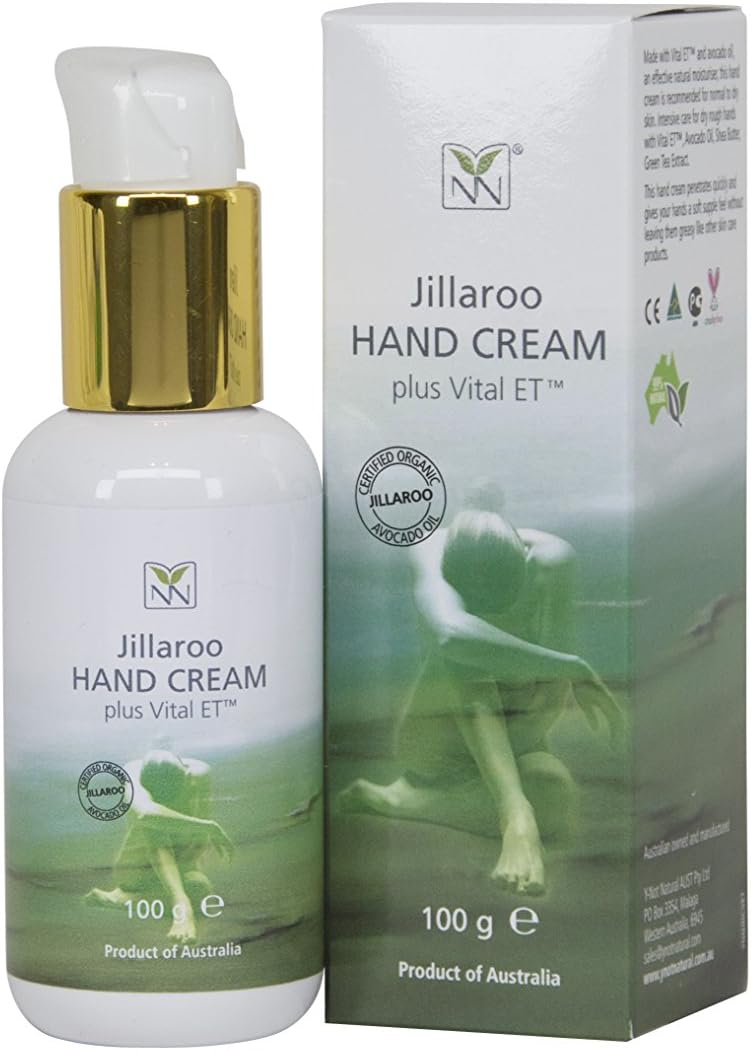 Luxury Natural Hand Cream by Jillaroo with Organic Avocado, Shea, Vital ET, and Green Tea - 100g The Ultimate Hand Cream for Dry, Cracked, Aging, and Tired Skin! Amazon Best Purchase!