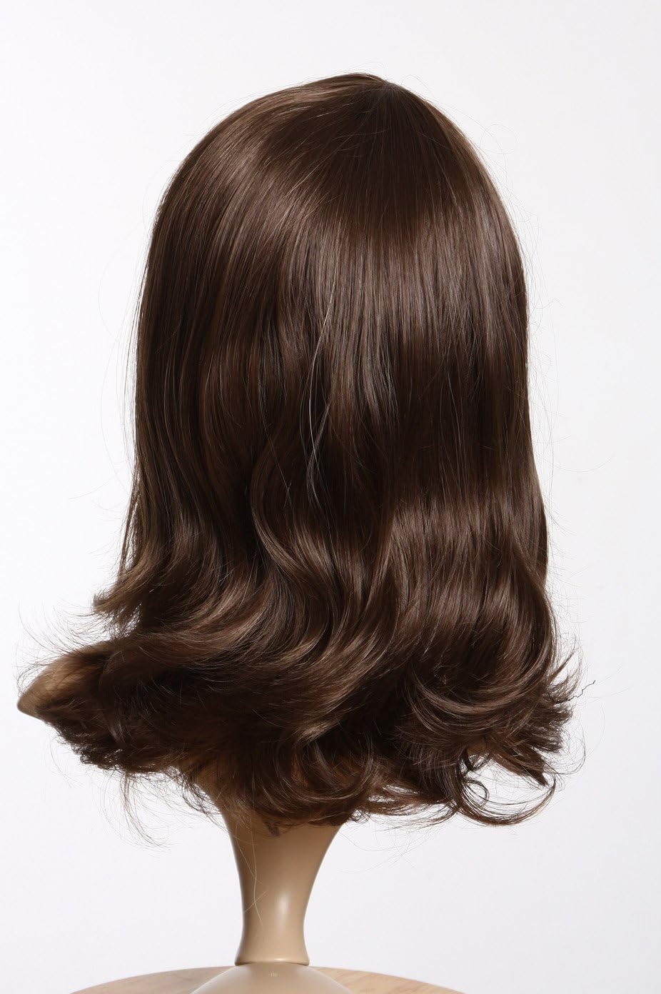 Prettyland C827 - Medium Length Long Wig Slightly Wavy Curly Natural Hair with Bangs for Daily - Brown, C827 brown - Image 4