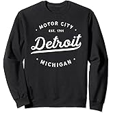 Classic Retro Vintage Detroit Michigan Motor City Sweatshirt