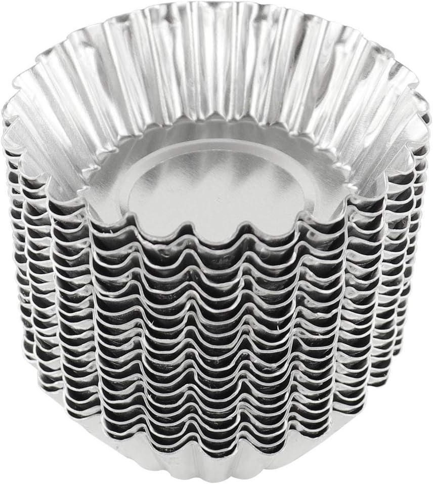 Bezall® 20pcs Egg Tart Aluminum Cupcake Cake Cookie Mold Lined Mould