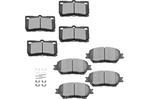 BRAKEUS D908 D1113 Front Rear Disc Ceramic Brake Pad Set w/Hardware For Lexus GS300 2006,For Lexus IS250 2009-2013