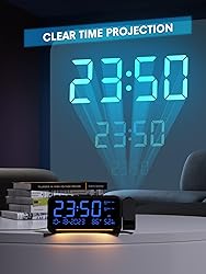Projection Alarm Clock for Bedroom Ceiling, Digital