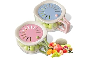 Fruit Storage Containers for Fridge with Colander, 2-in-1 Fruit Washing Bowl with Strainer, Stackable Produce Saver & Berry W