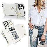Lipvina for iPhone 12 Pro Case Wallet with Strap