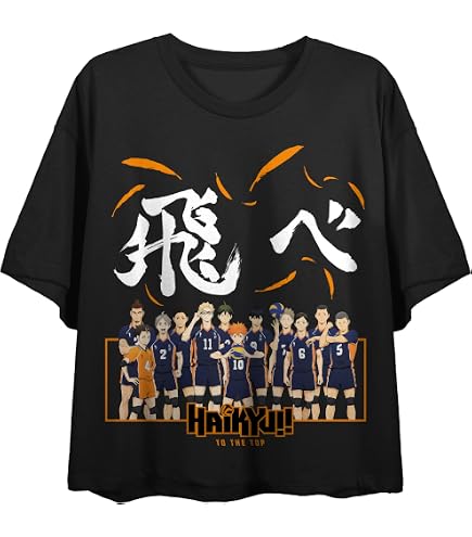 Amazon.com: Bioworld Haikyuu!! Volleyball Team Fitted T-Shirt