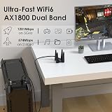 WAVLINK AX1800 USB WiFi 6 Dongle Dual Band 5GHz 2.4GHz PC Windows 11 10 Adapter view 5