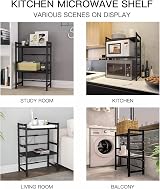 Multibao 3 Tier Expandable Microwave Rack Shelf - Black, Adjustable view 8
