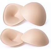 2 Pairs Women's Push Up Bra Pads Inserts Triangle Breathable Breast Enhancer 4.88 * 5.11inch, Bra Cups Insert or Sew In Skin Color Removable Breast Padding Large Cup Bust Lifter Push up Swimsuit Pad