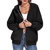 WOWULOVELY Womens and Mens Zip Up Hoodies Acid Wash Long Sleeve Oversized Sweatshirts Distressed Fleece Jacket with Pockets