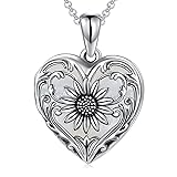 SOULMEET White Pearl Shell Sunflower Heart Locket