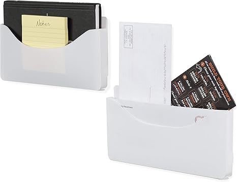 Amazon Wallniture 折り紙 ウォールファイルフォルダ 雑誌 教室用ウォールポケットオーガナイザー プラスチックホワイト2個セット 授業 レッスン用副教材 文房具 オフィス用品