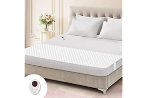 Bwarm Waterproof Heated Mattress Pad, ETL Certified Bed Warmer with 9 Heat Settings, 1-12 Hours Auto Off Deep Pocket, Machine Washable, White Foot Queen
