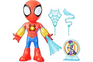 Marvel Spidey and His Amazing Friends Electronic Suit Up Spidey, 10-Inch Action Figure with Lights and Sounds, Preschool Toys for Kids Ages 3 and Up
