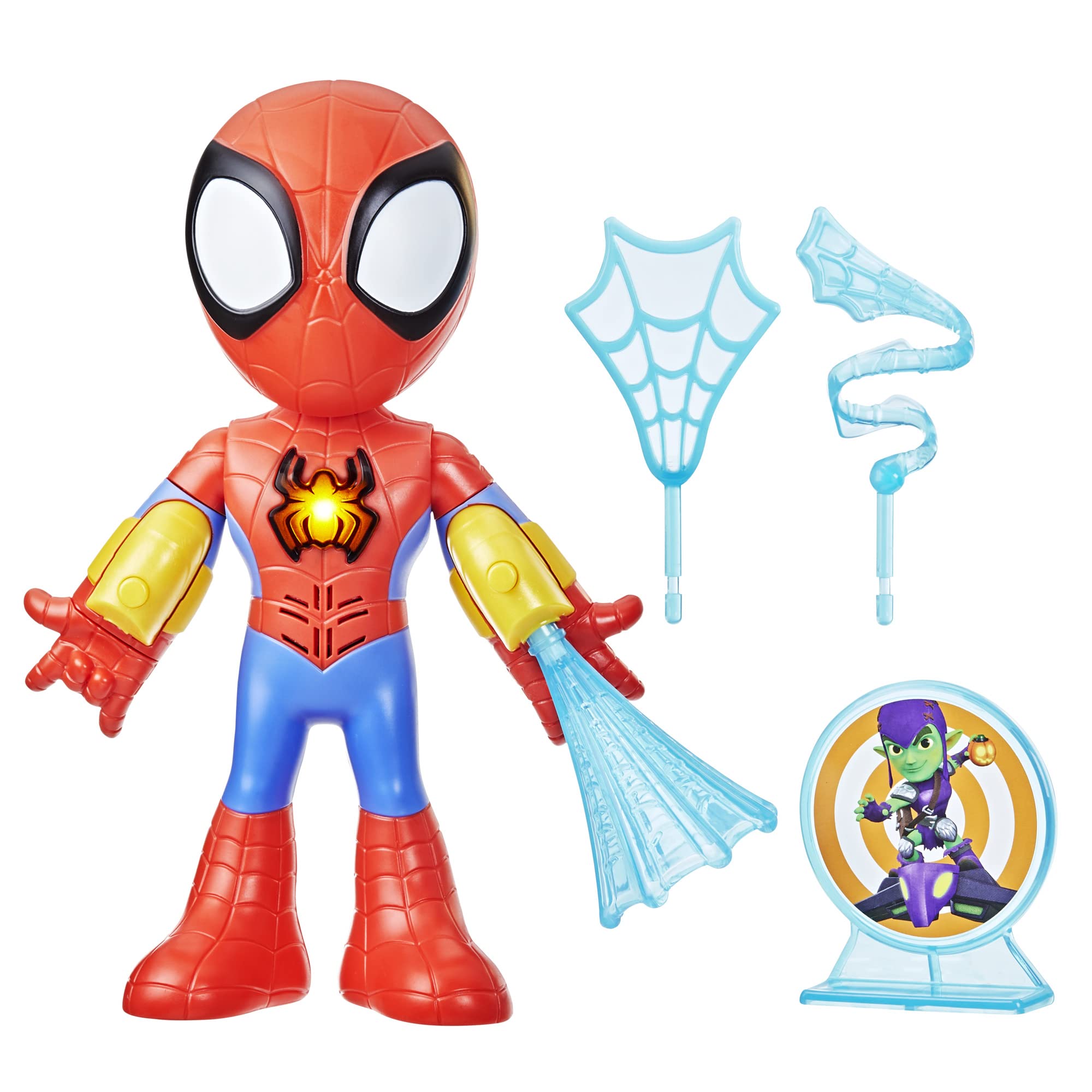 SPIDEY AND HIS AMAZING FRIENDS Marvel Electronic Suit Up Spidey, 10-Inch Action Figure, Preschool Toys for Kids Ages 3 and Up
