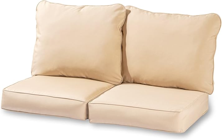 Amazon Com Greendale Home Fashions Deep Seat Loveseat Cushion Set Stone Garden Outdoor