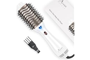 AIMA BEAUTY One Step Dryer & Volumizing Hot Air Brush, Blow Dryer, Ceramic Straightener, Curler & Hot Comb 4 in 1 Salon Ionic Hair Styling Tools, White