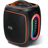 VUOPAX Portable Bluetooth Speaker Wireless,200W Peak Loud Super Deep Bass | 6.5" Woofer Outdoor Speaker W/ 18000mAh 24H, BT5.4, IP65 Waterproof, RGB Lights, TWS,Party for Camping, Beach,BBQ,Orange