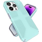 Speck iPhone 14 Pro Case - Slim, Drop Protection, Scratch Resistant & Anti Yellowing Case with No Slip Grip for iPhone 14 Pro 6.1" Model - Pale Cyan/Lilac GemShell Grip Hard Case, 1 count