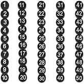 1-50 Magnetic Numbers, Magnets with Number for Dry Erase Boards, Round Number Refrigerator Magnets for Whiteboard in Home and Office (0.8" Diameter, Black)