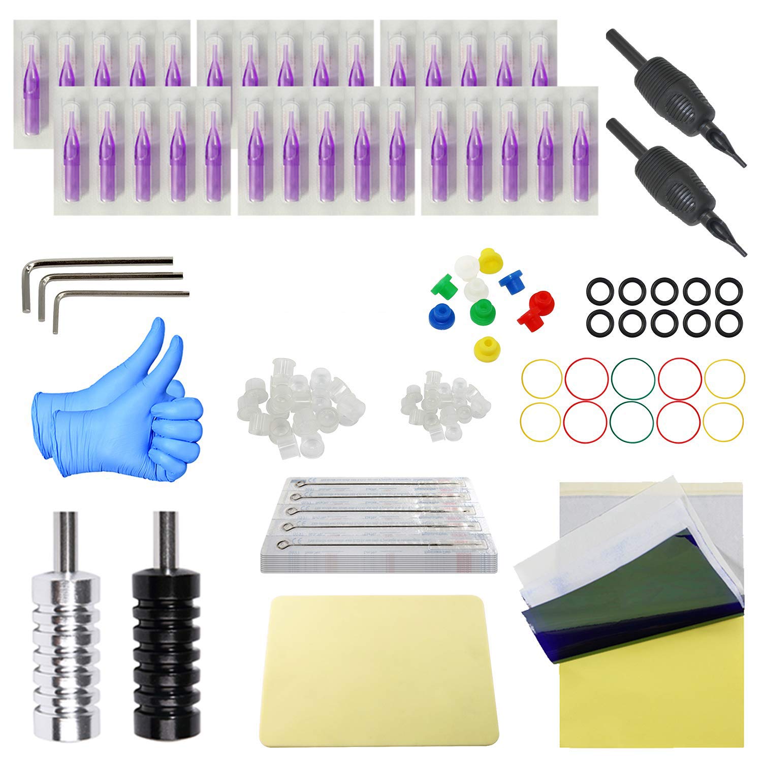 Wormhole Tattoo Complete Tattoo Kit for Beginners Tattoo Power Supply Kit 10 Tattoo Inks 30 Tattoo Needles 2 Pro Tattoo Machine Kit Tattoo Supplies TK1000020