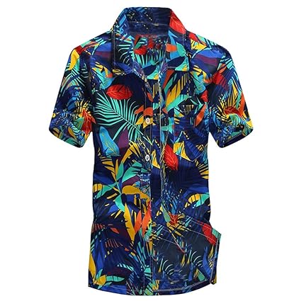 TEBAISE Hawaii Hemd + Badeshorts Herren Badehose Sommer Bermuda Shorts 3D Druck Schnell Trocknend Hawaii Surf Schwimmhose Spo