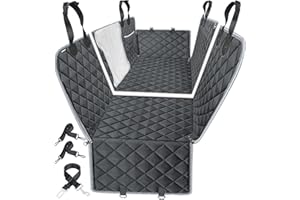 URPOWER 6-in-1 Dog Car Seat Cover for Back Seat, Waterproof Dog Car Hammock with Mesh Window & Side Flap, Pet Backseat Protector for Car, SUV, Truck