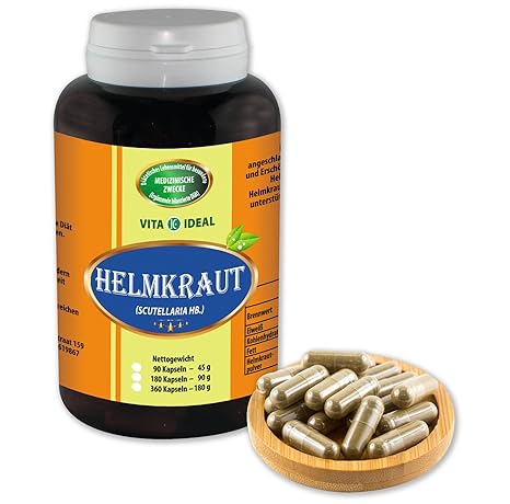 Helmkraut 90 Kapseln je 400mg ohne Zusatzstoffe, Scutellaria Hb.
