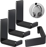 Weewooday 4 Piece Headphone Hanger Holder Desk Wall Mount Adhesive Acrylic Black view 1
