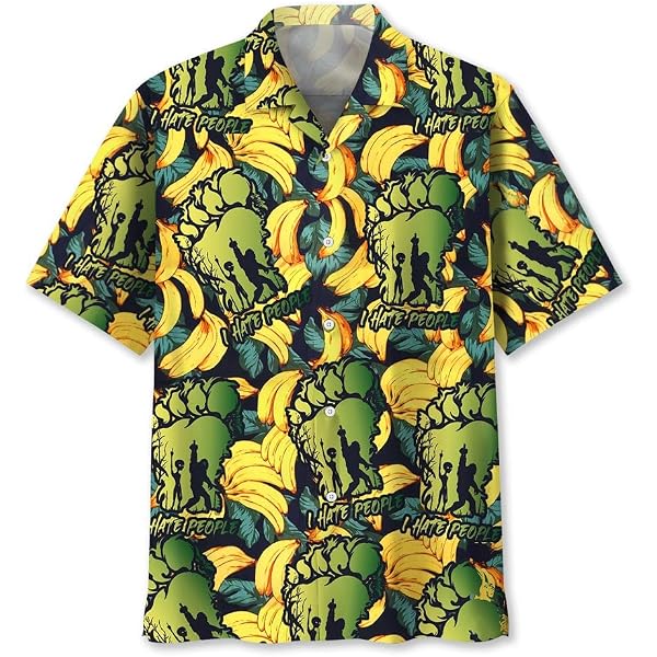 V.H.O. Funky Hawaiian Shirt - Short Sleeve Terivoile Shirt For Beach & Summer (Yellow, Unisex) - View #7
