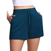 THE GYM PEOPLE Women's Drawstring Sweat Shorts High Waisted Summer Workout Lounge Shorts with Pockets