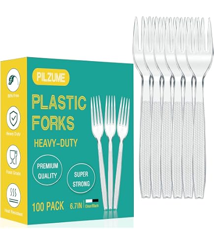 Lot De 50 Fourchettes En Plastique Réutilisables 10,8 Cm - Fourchettes à Gâteau Transparent Robuste