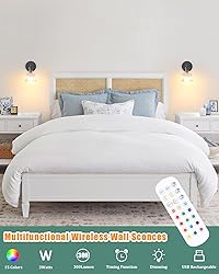 Shenmoyl Vintage Battery Operated Wall Sconce with