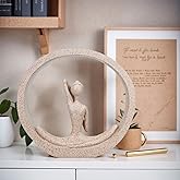 FLJZCZM Yoga Lady Statue Sandstone Modern Zen Sculpture Meditation Yoga Figurine for Home Office Bookself Decor Resin Abstract Gifts (Sand Yoga)