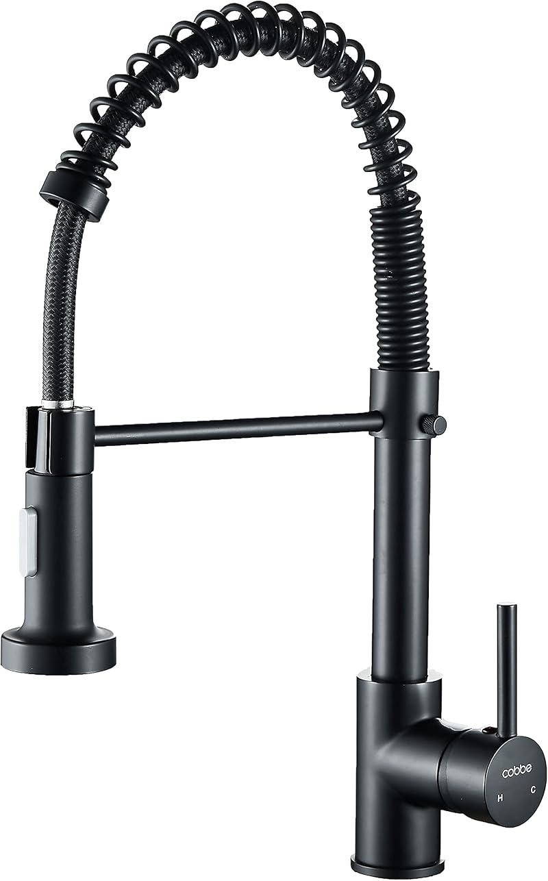 Cobbe Kitchen Sink Mixer Tap with Pull Down Sprayer Black