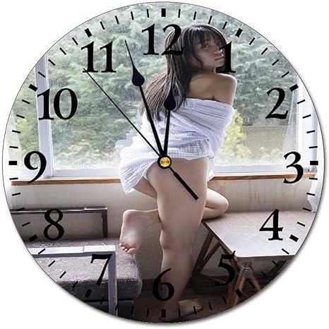 Amazon ファッションpvc壁掛け時計 大原優乃 おおはらゆうの Ohara Yuno 壁掛け時計壁掛け時計アナログ時計屋内円形ミュート掛けることができます家の寝室リビングルームダイニングルームバスルームキッチン大きな屋内オフィスタイプ部屋の装飾ギフト直径25cm