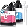 Epoxy Resin 1Gallon - Crystal Clear Epoxy Resin Kit - No Yellowing No Bubble Art Resin Casting Resin for Art Crafts, Jewelry Making, Wood & Resin Molds(1/2 Gallon x 2)