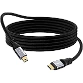 USB C to Mini USB Cable 15FT, Type C to Mini B Fast Charging Cord Compatible with GoPro Hero 3+, PS3 Controller, MP3 Player, Dash Cam, Garmin Nuvi GPS, Camera, GPS Receiver, Snowball iCE Mic, TI-84