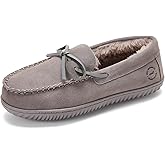 Dearfoams Women's Suede Indoor Outdoor Harriet Moccasin Shoe House Slippers