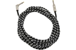 Eujgoov Acoustic Guitar Cable, 19.7ft Bass AMP Cord Right Angle Instrument Cable, for Mandolin Audio Stage Studio for Guitar,