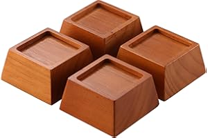 Lufia Wood Bed Risers 2 Inch, Premium Pine Furniture Risers - Sturdy, Stylish and Space Saving 2" Bed Lift for Sofa, Desk and More - 4-Pack (Brown Wood, 2 Inch)