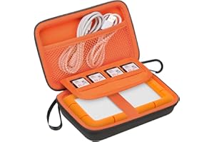 Lacdo Hard Drive Carrying Case for LaCie Rugged/Thunderbolt USB-C External Hard Drive, Portable HDD LAC9000298 1TB 2TB 4TB 5T