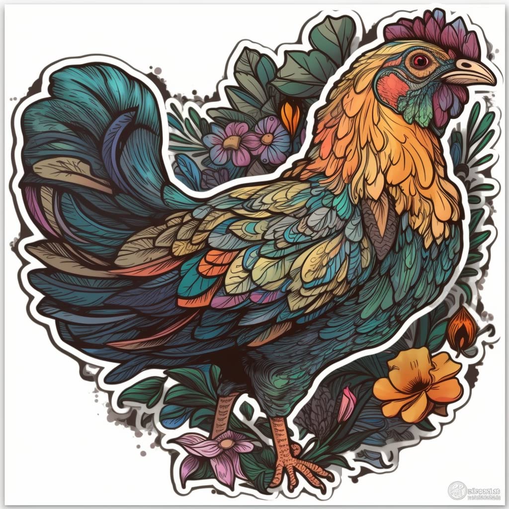Yoonek Graphics Chicken Vinyl Decal Sticker for