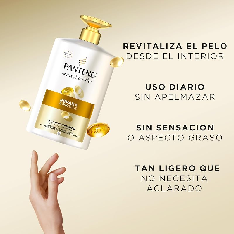 Pantene pro-v shampoo repara e protege 1l, condicionador 800ml com dispensador, cabelos secos e danificados. limpa e protege os fios do cabelo