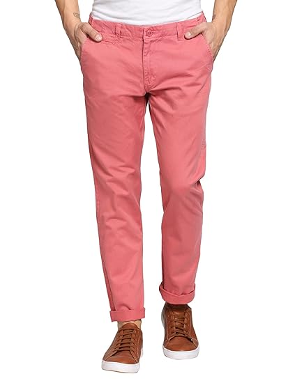 men's pink slim fit chinos