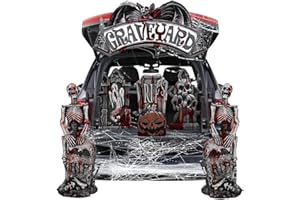 Noiclub Halloween Cemetery Style Trunk Or Treat Car Decorations Kit for SUV Decorations Outdoor with Tombstone, Skeleton Spider & Web Bat Graveyard for Car Garage Door Entryway Archway Decor
