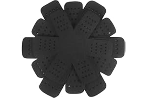 BYKITCHEN Pan Protector with Stars, Set of 12 and 3 Different Sizes, Black Pan Separators, Felt Pot Protectors for Stacking and Separating Your Cookware