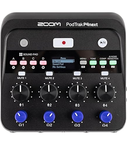 Amazon.com: Zoom PodTrak P4 Portable Multitrack Podcast Recorder