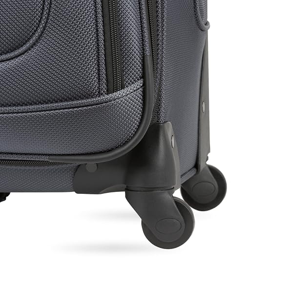 SWISSGEAR SION SOFTSIDE EXPANDABLE SPINNER LUGGAGE DURABLE LIGHTWEIGHT TRAVEL SUITCASE, DARK GREY, CHECKED-LARGE 29-INCH